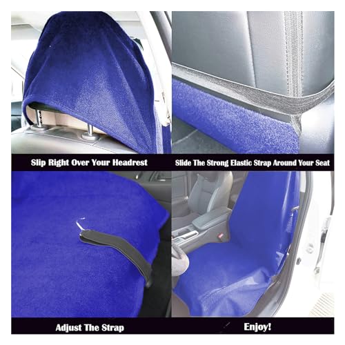 Car Seat Cover Protector Front Seats (2Pcs Front Seat Towel / Blue)