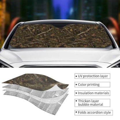 Camouflage Hunting Car Windshield Sunshade Front Window Sun Visor Protector Foldable Shield Cover for Truck SUV (White4 / Small)