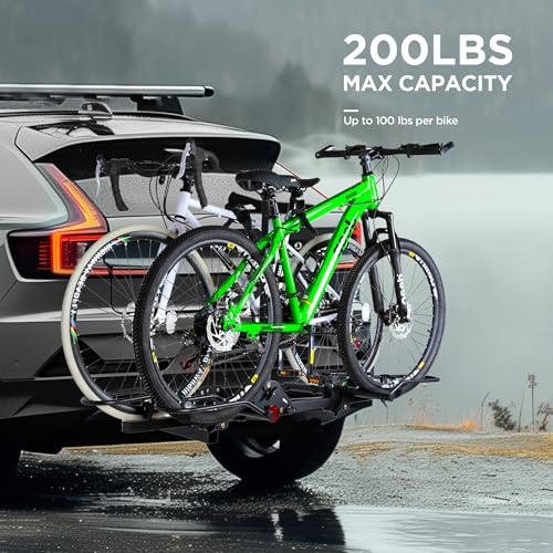 Young 200 lbs. Capacity Hitch Mounted 2 (2-BIKE RACK 200 LBS WITH LOCK)