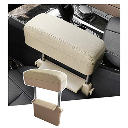 Auto Car Armrest Extender Support Elbow & Forearm Arm Wrist Rest Support Adjustable Height Comfort Pad Universal Fit for Most Car Models Center Console (Beige)