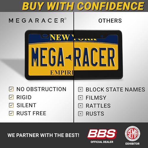 Premium Slim Matte Black License Plate Frames (Black / 4 Piece)