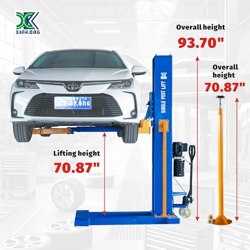 Mobile Car Lifts 6200 lb Capacity Single Post Lift M6200 110V (Model: M6200-110V)