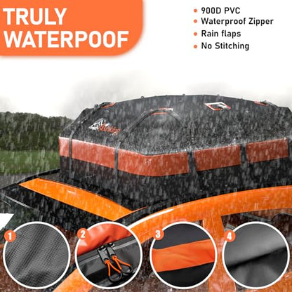 Car Rooftop Cargo Carrier Bag 21 Cubic feet Waterproof Car Roof Top Bag for All Cars with (21 Cubic Feet)