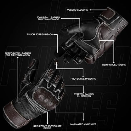 Motorcycle Gloves (Ninja Brown / X-Large)