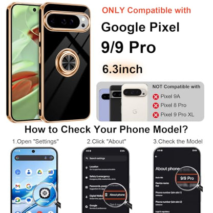 for Google Pixel 9 (Black / 6.3" Pixel 9/9 Pro)
