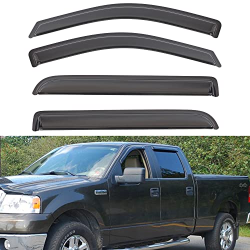 4pcs Window Visors Rain Guards for 2004 (for 2004-2008 Ford F150 Crew Cab)