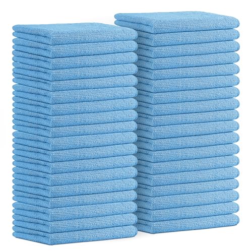 Microfiber Cleaning Cloths (Pack of 36 - 16x16 Inches / Blue)