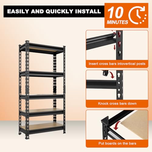 Storage Shelving Unit (59"Hx28"Wx12"D)