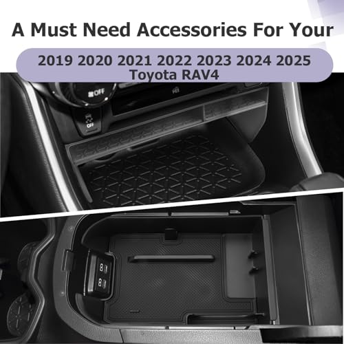 for 2025 Toyota RAV 4 Accessories Compatible with 2019 2020 2021 2022 2023 2024 2025 Toyota RAV 4 Front Center Console Organizer