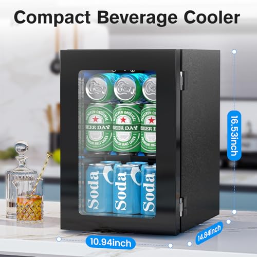 24 Cans Beverage Refrigerator Cooler (Black)