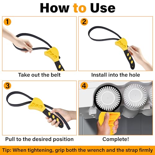 2 PCS Strap Wrench Plumbing (Yellow)