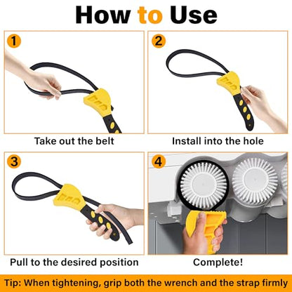 2 PCS Strap Wrench Plumbing (Yellow)