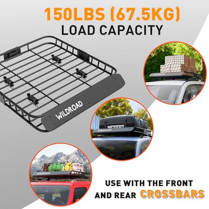 Rooftop Cargo Carrier Combo Roof Rack Cargo Basket 43" x 39" x 4" (43" x 39" x 4")