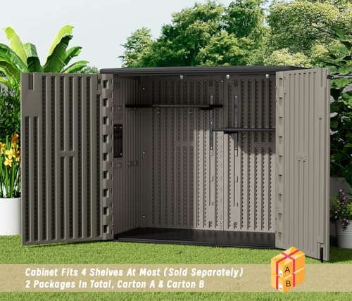 Outdoor Horizontal Storage Sheds (Brown / 37 Cu.ft)