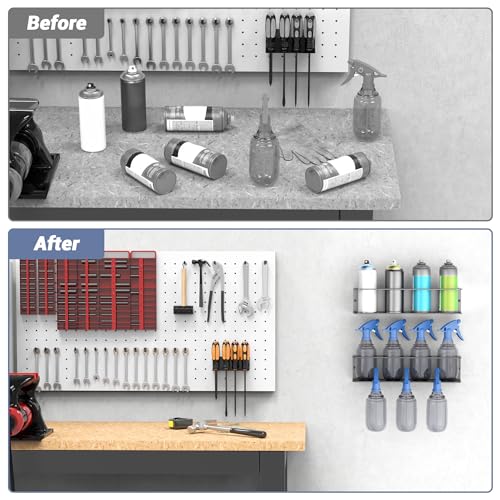 Spray Bottle Holder Wall Mount (Holds 8 Cans)