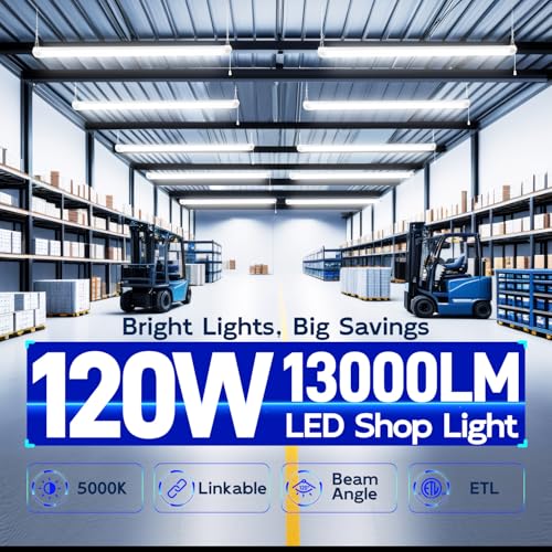 4FT 120W LED Shop Light Linkable (White / 4FT-120W)