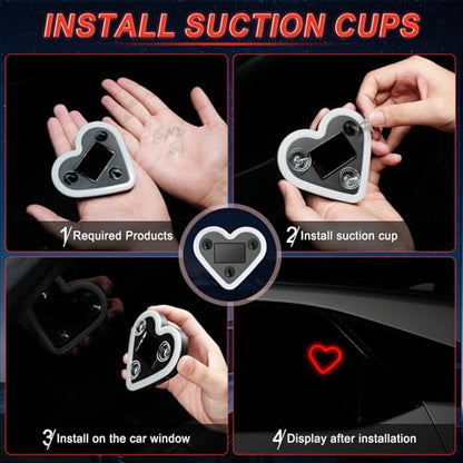 Heart Shaped Solar Powered Car LED Interior Ambient Light (Red / 1PCS)