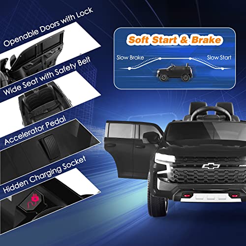 Ride on Car 12V Licensed Chevrolet Tahoe Battery Powered Electric Vehicle w (Black / SUV)