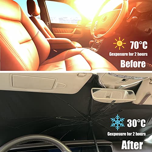 Car Windshield Sun Shade Umbrella (M(55"x31"))