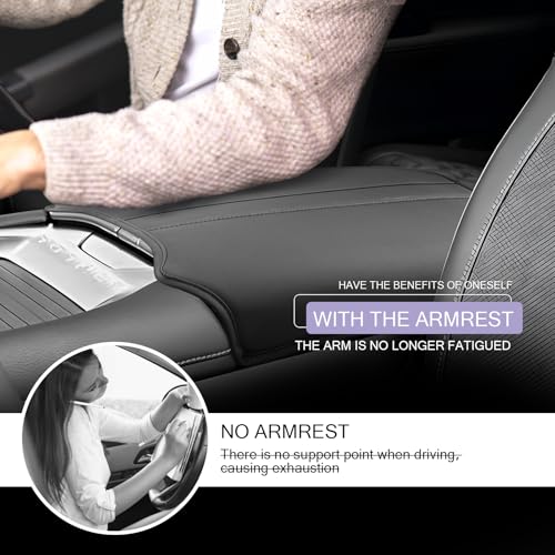 Center Console Cover Compatible with 2025 2026 Nissan Armada Accessories 2025 2026 Armada SV (2025 2026 Armada Thin Black)
