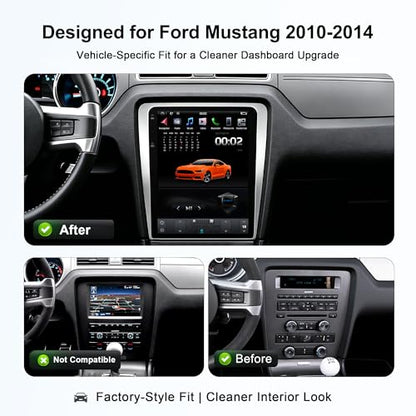 12.1 Inch Touchscreen Car Stereo Radio Head Unit for Ford Mustang 2010 (PX6 4G+64G+Car Play+Android Auto+Voice)