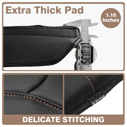 Armrest Cover for Subaru Forester 2025 Accessories (21) 25+ |Forester| Black/Brown Stitching, +Thick)