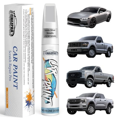 JS M7432A Iconic Silver Metallic Touch Up Paint for Ford Color Exact Match (Iconic Silver Metallic(JS/M7432A))