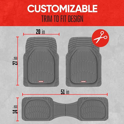 FlexTough Floor Mats for Cars (Full Set (Full Size) / Gray)