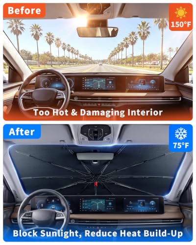 Windshield Sun Shade Umbrella (Small(53"L x 29"W))