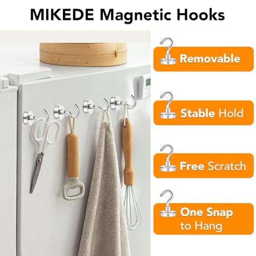 Magnetic Hooks 50lbs Strong Magnets Hook 18 Pack (Silver / 18pack-50lb)