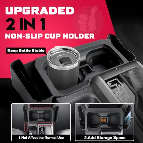 2‑in‑1 Center Console Cup Insert for 2016‑2023 Tacoma (For 16-23 Tacoma)
