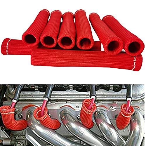 Spark Plug Wire Boots Thermal Protection Insulator Sleeve (red)