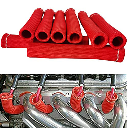 Spark Plug Wire Boots Thermal Protection Insulator Sleeve (red)