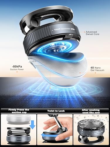 Upgraded 360° Vacuum Magnetic Phone Holder (White)