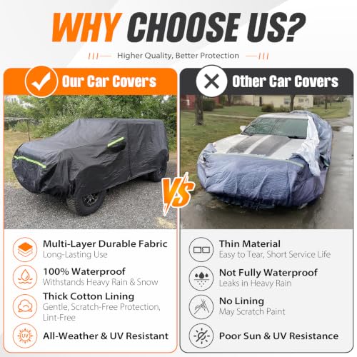 Car Cover for Chevy Silverado 1500 Crew Cab 6.6 ft Bed 2000 (Black / for Chevy Silverado 1500 Crew Cab 6.6ft 2000-2023)
