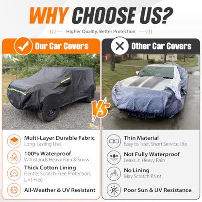 Car Cover for Chevy Silverado 1500 Crew Cab 6.6 ft Bed 2000 (Black / for Chevy Silverado 1500 Crew Cab 6.6ft 2000-2023)