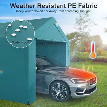 Carport 10‘ x 20’ Garage Car Canopy w (Green / 10' x 20' /with side)