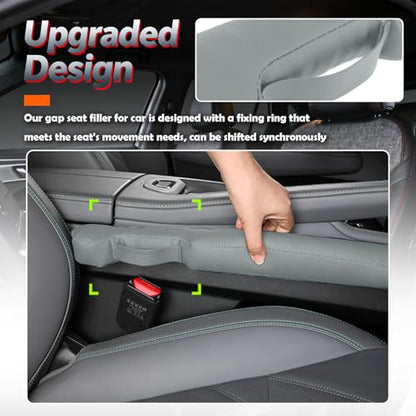 2026 2PCS Upgraded Car Seat Gap Filler with Fixing Ring (Sage Green)