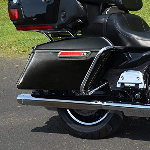 Vivid Black Hard Saddlebags with Chrome Latches Lock&Key Set Fit for Harley Touring Road King Street Glide Electra Ultra 2014 (Vivid Black 1# / For 2014-later)