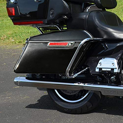 Motorcycle Saddlebags with Chrome Conversion Brackets Fit For Harley Softail Deluxe Heritage Softail 1984 (Vivid Black W/ Chrome Latches)