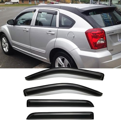 Window Visors Rain Guards for 2007 (Dodge Caliber 2007-2012(Dark Smoke))