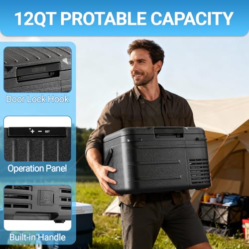 12v Refrigerator 12 Quart (Black)