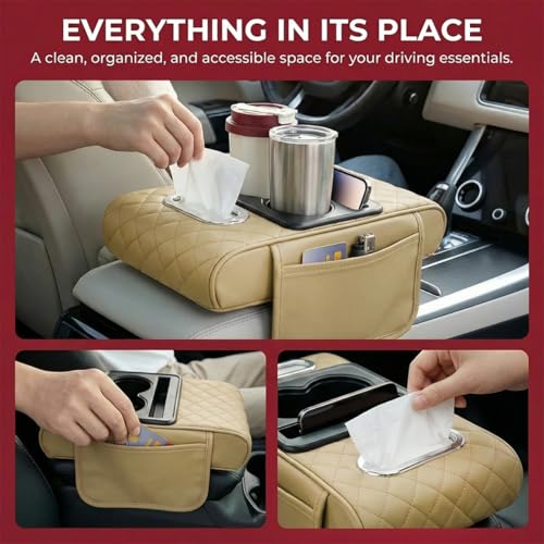 Car Center Console Cover (Beige)
