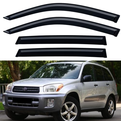 Window Visors Rain Guards for 2001 2002 2003 2004 2005 Toyota Rav4 (2001-2005 Toyota RAV4)