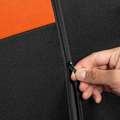 PolyPro Car Seat Covers Full Set in Orange on Black (Orange)