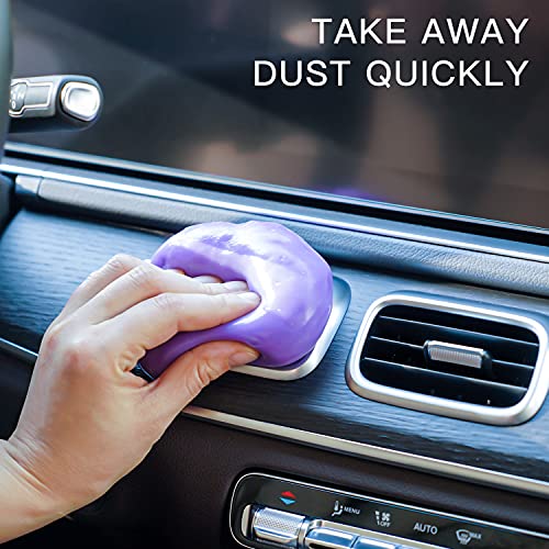 2Pack Cleaning Gel for Car Cleaning Putty Car Slime for Cleaning Car Detailing Putty Detail Tools Car Interior Cleaner Automotive Car Cleaning Kits Keyboard Cleaner Blue Purple (Blue+Purple)