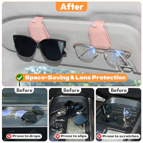 Sunglasses Holder for Car Sun Visor (2 / Pink)