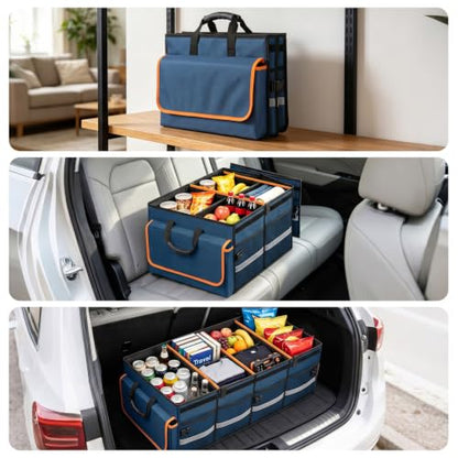 Car Trunk Organizer and Storage for Car (Blue / Extra Large)