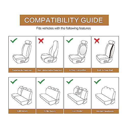 Leather Car Seat Covers Full Set (BEIGE / FULL SET)