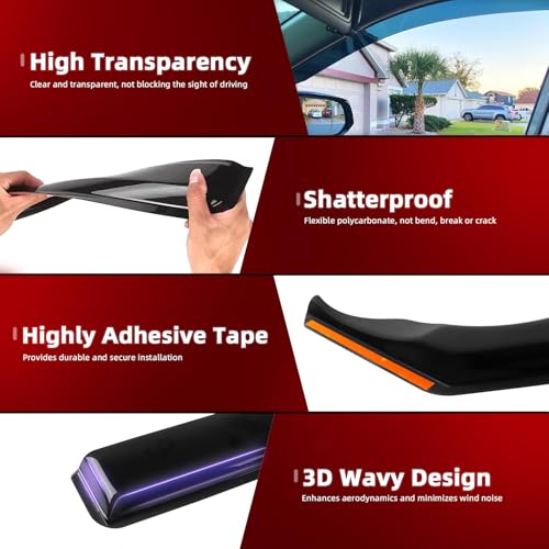 4pcs in Channel Window Rain Guards Fit for Volkswagen Tiguan 2018 (For 2018-2024 Tiguan)